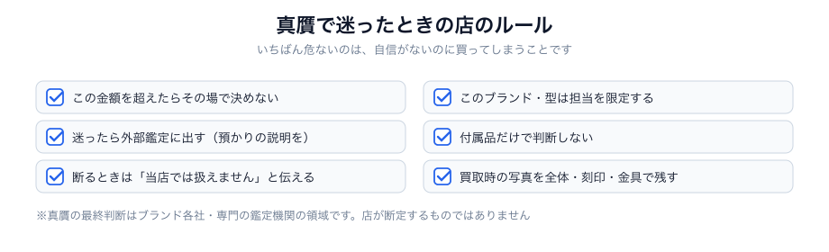 ブランド品の真贋の要点